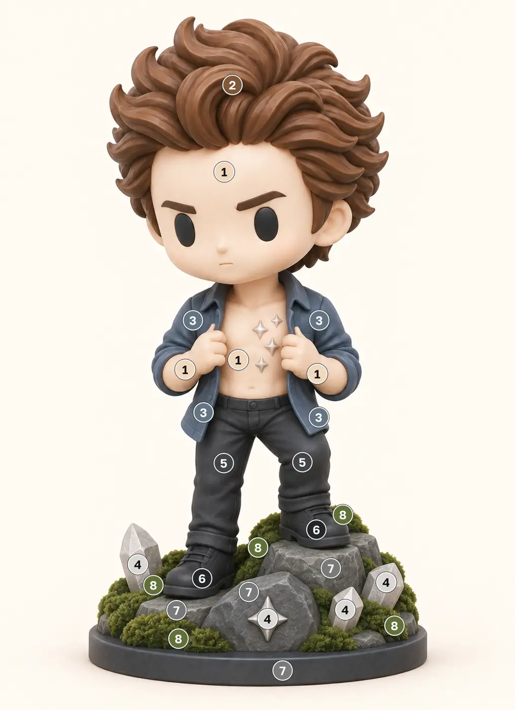 Схема покраски по номерам: Эдвард · Кожа убийцы
